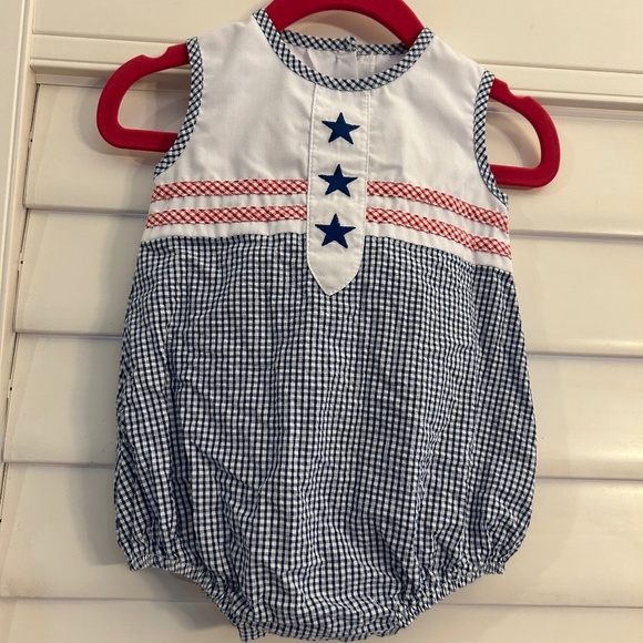 Zuccini Kids Red/White/Blue Onesie Size 3M Unisex ~ Summer ~ Holiday! - Picture 1 of 4